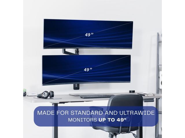 VIVO Dual Pneumatic Monitor Wall Mount, Fits Ultrawide Screens up to 49'