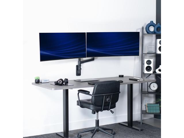 VIVO Dual Pneumatic Monitor Wall Mount, Fits Ultrawide Screens up to 49'