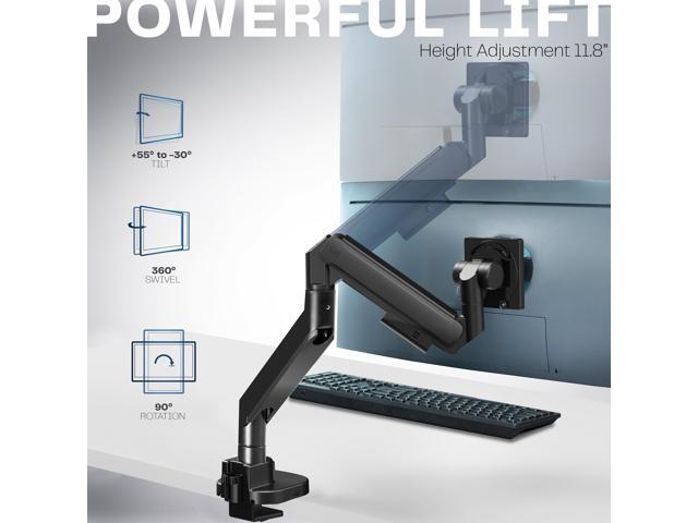VIVO Black Pneumatic Arm Single Ultrawide Computer Monitor Desk Mount