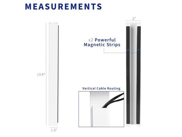 VIVO White Magnetic Vertical Cable Management Channel, Wire Organizer