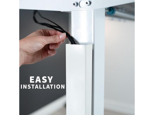 VIVO White Magnetic Vertical Cable Management Channel, Wire Organizer