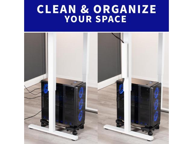 VIVO White Magnetic Vertical Cable Management Channel, Wire Organizer