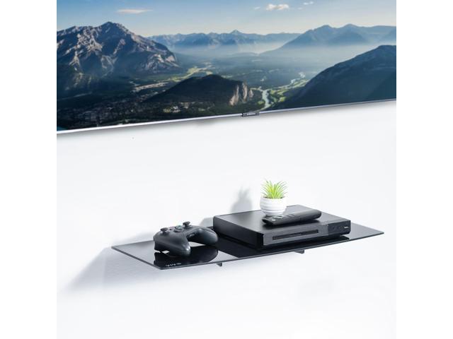 VIVO Floating Wall Mount 24' Tempered Glass Shelf for DVD Player, Game System, Audio