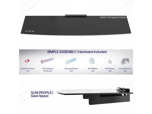 VIVO Floating Wall Mount 24' Tempered Glass Shelf for DVD Player, Game System, Audio