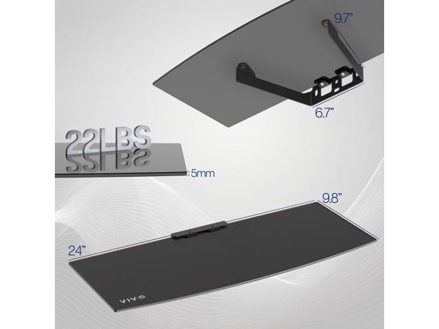 VIVO Floating Wall Mount 24' Tempered Glass Shelf for DVD Player, Game System, Audio