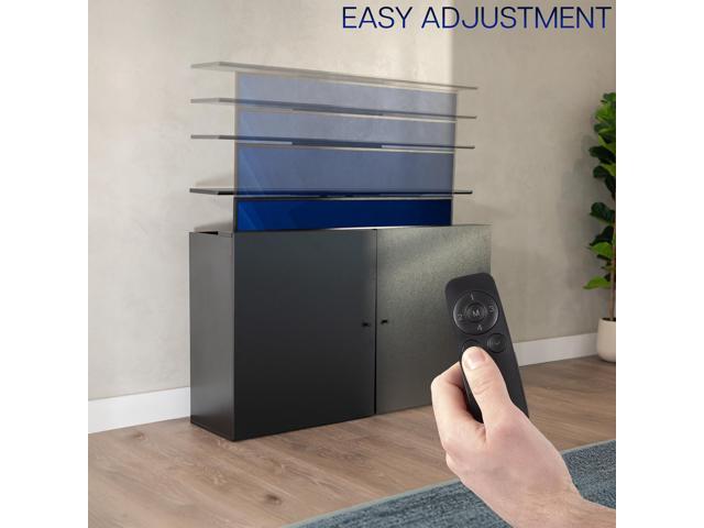 VIVO Black Cabinet with Motorized TV Stand, Fits 32' to 55' Screens
