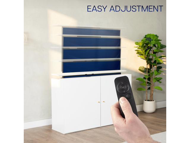 VIVO White Cabinet with Motorized TV Stand, Fits 32' to 55' Screens