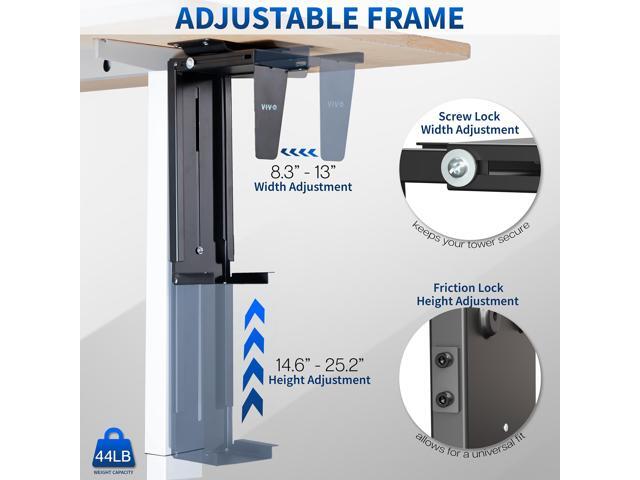 VIVO Large Under-Desk and Wall PC Mount, Computer Case Holder with 135° Swivel