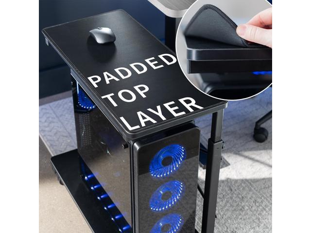 VIVO Black Mobile PC Cart with Storage, Premium Computer Tower Holder