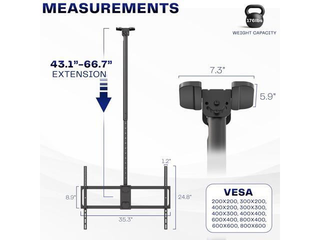 VIVO Extending Large Ceiling TV Mount for 50 to 100 inch Screens, 5.5ft Pole