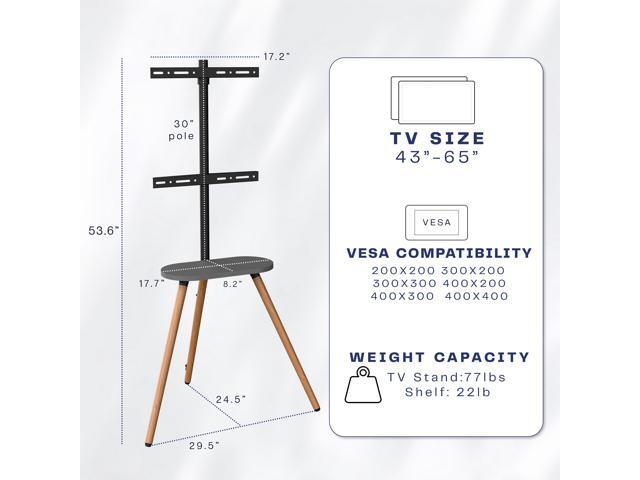VIVO Artistic Easel 43' to 65' Screen Studio TV Tripod Adjustable Floor Stand with Shelf