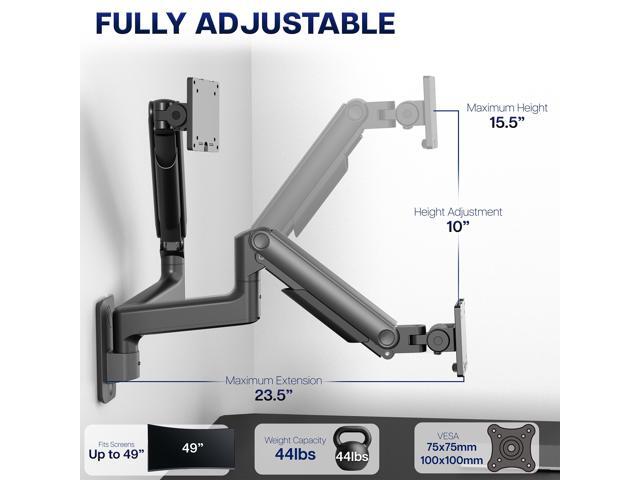 VIVO Tension Arm Monitor Wall Mount, Fits Ultrawide Screens up to 49'
