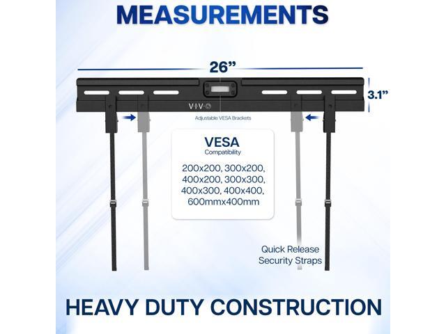 VIVO No Stud TV Wall Mount for Drywall, Fits 37 to 86 inch Screens