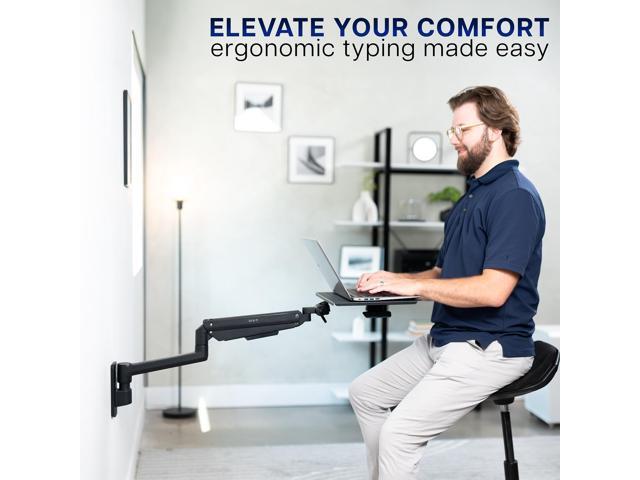 VIVO Black Pneumatic Wall Mounted Laptop Tray, (MOUNT-KB35L)