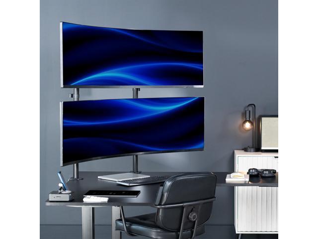 VIVO Dual Ultrawide Stacked Monitor Desk Mount, 2 Poles, 2 Screens up to 57'
