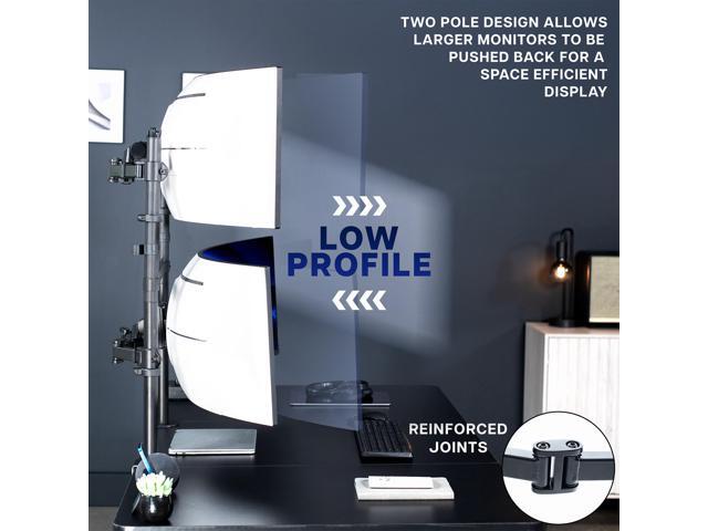 VIVO Dual Ultrawide Stacked Monitor Desk Mount, 2 Poles, 2 Screens up to 57'