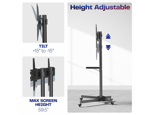 VIVO Mobile TV Cart for 32' to 83' LCD LED Plasma Flat Panel Stand w/Wheels