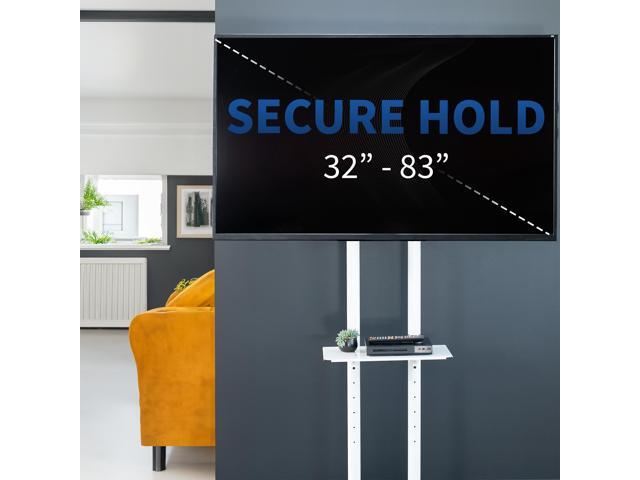 VIVO White Mobile TV Cart for 32' to 83' LCD LED Plasma Flat Panel Stand
