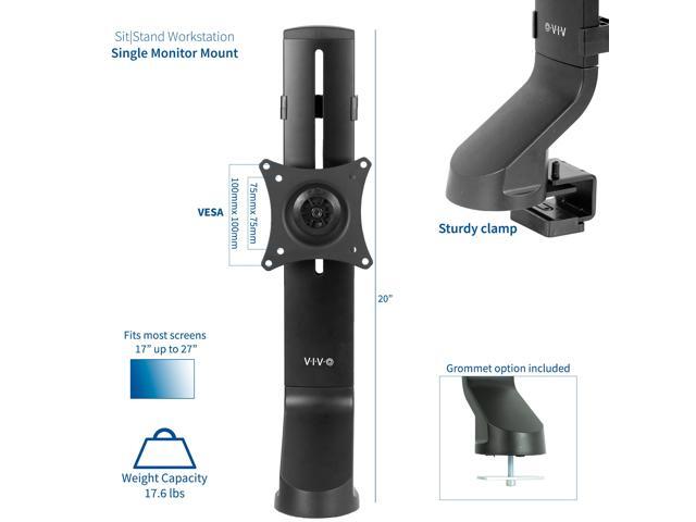 VIVO Single Monitor Sit-Stand Workstation Arm for 1 Computer Screen up to 32'