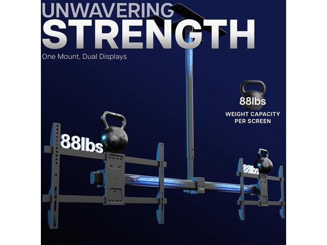 VIVO Side-by-Side Dual TV Ceiling Mount for 34 to 60 inch Screens, 5.5ft Pole