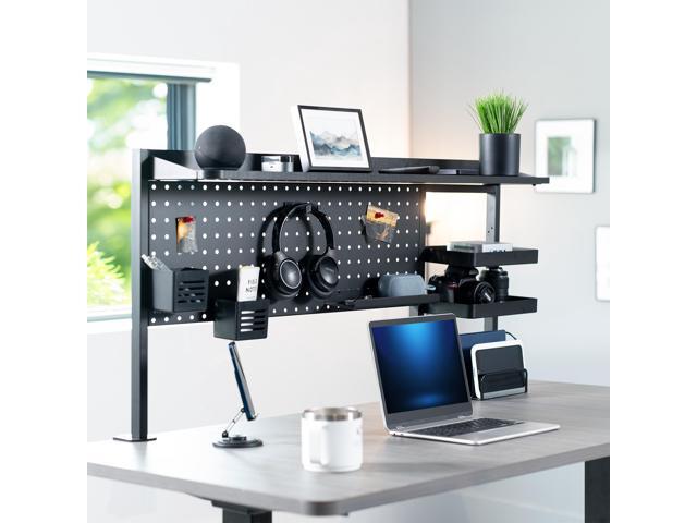 VIVO Black Steel Clamp-on 46' Multi-Purpose Pegboard Organizer