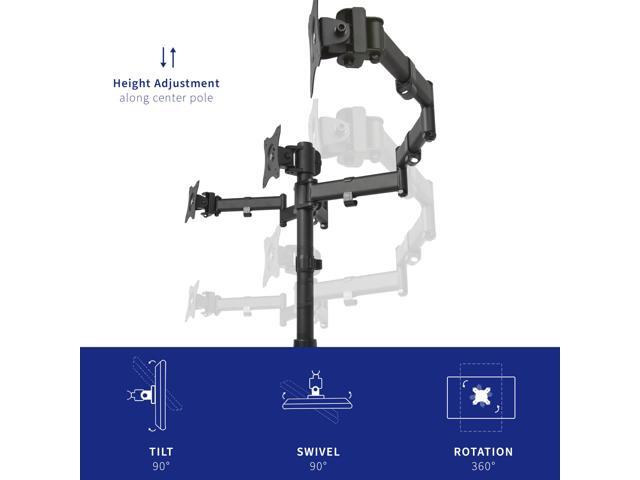 VIVO Triple Monitor Adjustable Mount Articulating Stand for 3 Screens up to 24'
