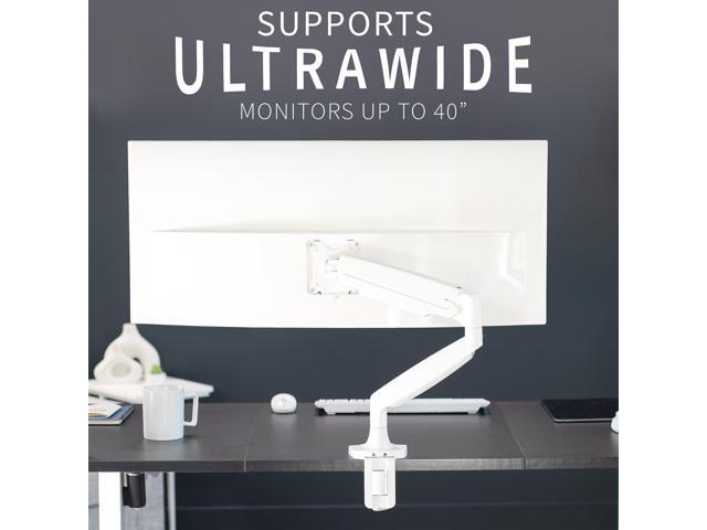 VIVO White Single 40' Ultrawide Computer Monitor Desk Mount, Pneumatic Spring