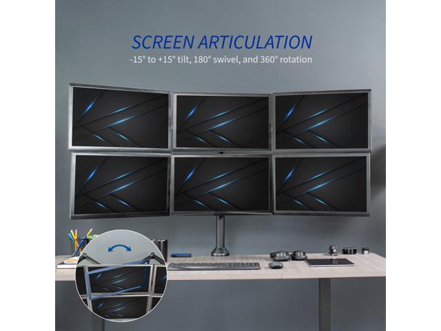 VIVO Steel Hex Monitor Desk Mount Adjustable Stand Six (6) Screens up to 32'