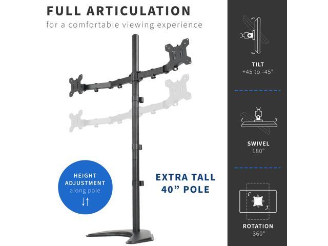 VIVO Dual Monitor Mount Extra Tall Desk Stand Holds two Screens up to 27'