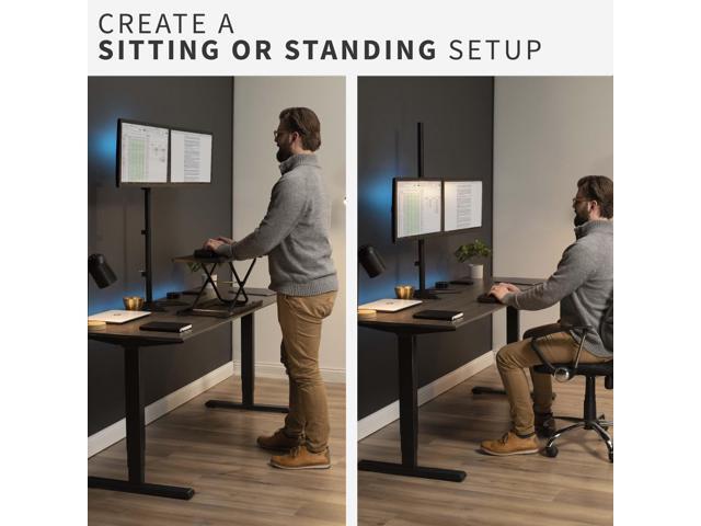 VIVO Dual Monitor Mount Extra Tall Desk Stand Holds two Screens up to 27'