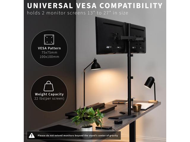 VIVO Dual Monitor Mount Extra Tall Desk Stand Holds two Screens up to 27'