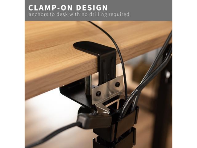 VIVO Clamp-on Vertebrae Cable Management Kit, Desk Quad Entry Wire Organizer