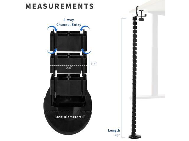 VIVO Clamp-on Vertebrae Cable Management Kit, Desk Quad Entry Wire Organizer