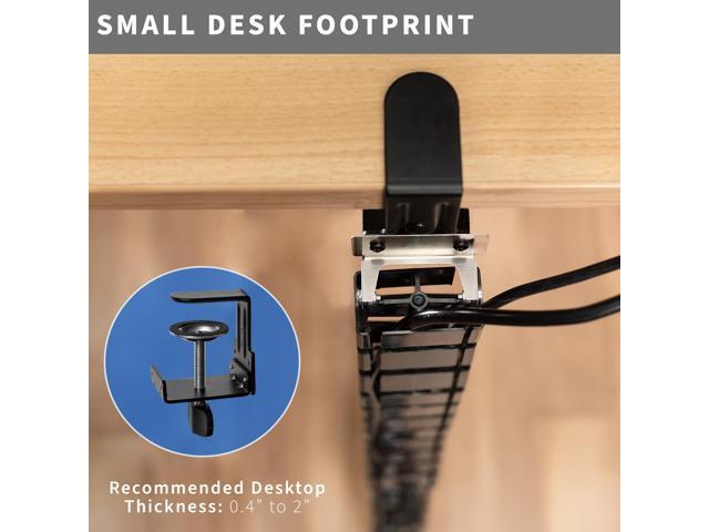 VIVO Clamp-on Vertebrae Cable Management Kit, Desk Quad Entry Wire Organizer