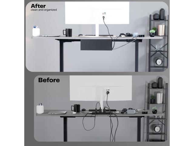 VIVO Black Under Desk 17' Cable Management Tray, Wire Organizer, Cord Holder