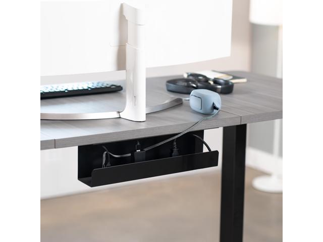 VIVO Black Under Desk 17' Cable Management Tray, Wire Organizer, Cord Holder