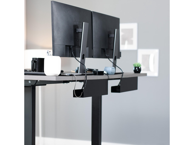 VIVO Black Dual Under Desk 17' Cable Management Trays, Wire Organizers (2 Pack)