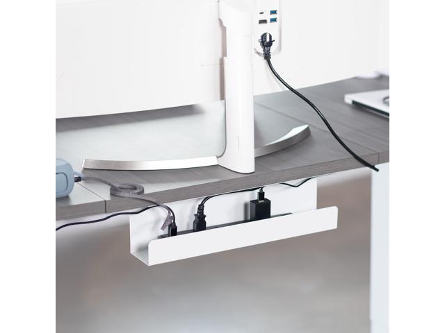 VIVO White Under Desk 17' Cable Management Tray, Wire Organizer, Cord Holder