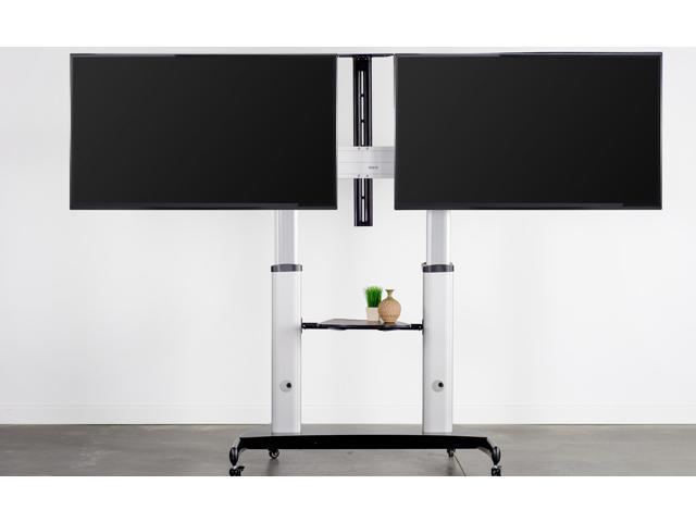 VIVO Ultra Heavy Duty Mobile Cart Dual TV Stand Fits Two 32' to 70' Screens