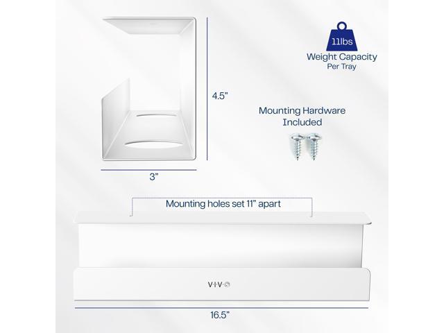 VIVO White Under Desk 17' Cable Management Tray, Wire Organizer, Cord Holder
