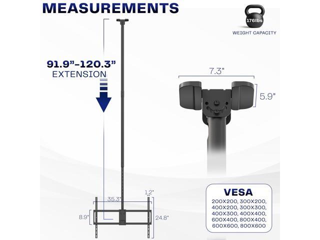 VIVO Extending Large Ceiling TV Mount for 50 to 100 inch Screens, 10ft Pole