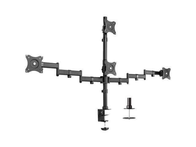 VIVO Quad Monitor Heavy Duty Desk Mount 3 + 1, Holds Computer Screens up to 24'