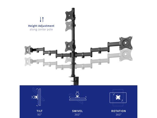 VIVO Quad Monitor Heavy Duty Desk Mount 3 + 1, Holds Computer Screens up to 24'