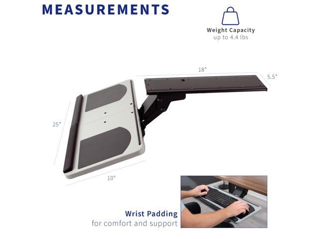 VIVO Adjustable Computer Keyboard & Mouse Platform Tray Under Table Desk Mount