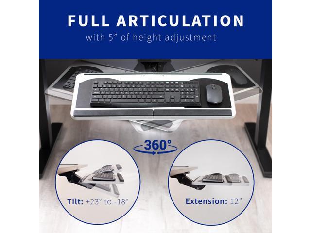 VIVO Adjustable Computer Keyboard & Mouse Platform Tray Under Table Desk Mount