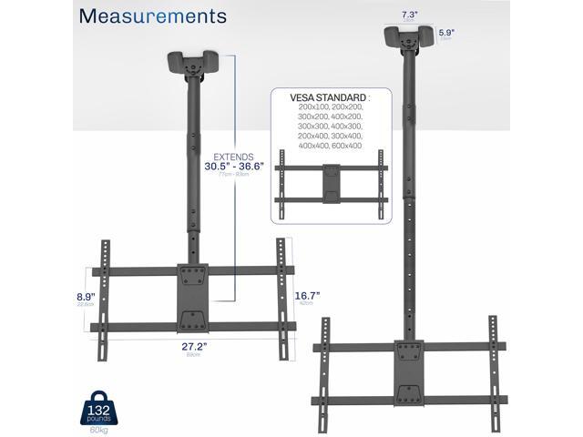 VIVO Extending Ceiling TV Mount for 43 to 86 inch Screens, 3ft Pole