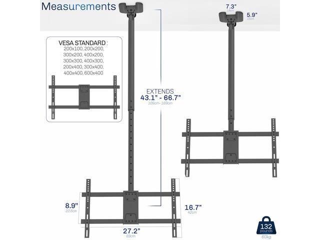 VIVO Extending Ceiling TV Mount for 43 to 86 inch Screens, 5.5ft Pole