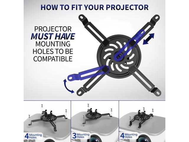 VIVO Universal Adjustable Ceiling Projector Theater Mount Black Extending Arms