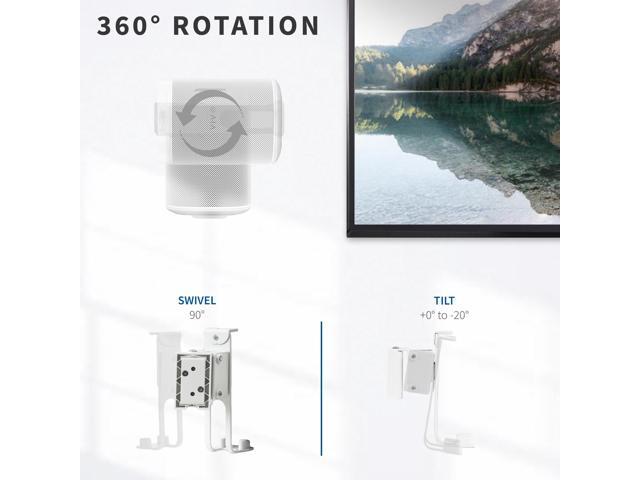 VIVO White Dual Wall Speaker Mount Designed for SONOS PLAY 1 Brackets (2 Pack)