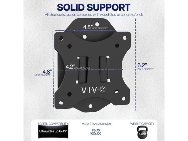 VIVO Low Profile Stationary Ultrawide Monitor Wall Mount for Up to 49' Screens